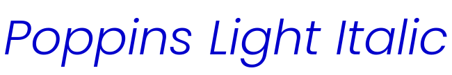 Poppins Light Italic フォント